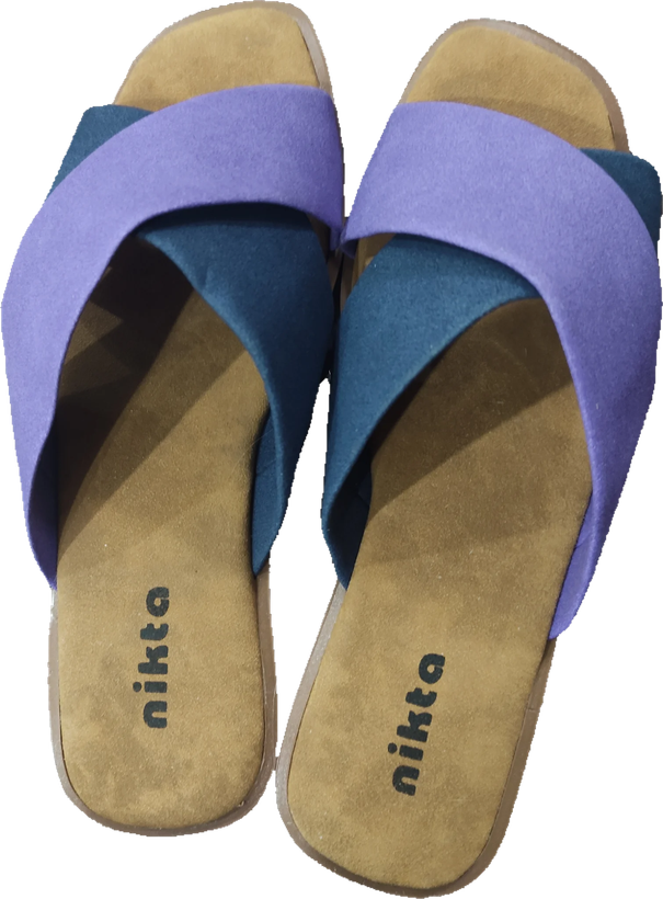 صندل ضربدری نیکتا بنفش- سرمه ای